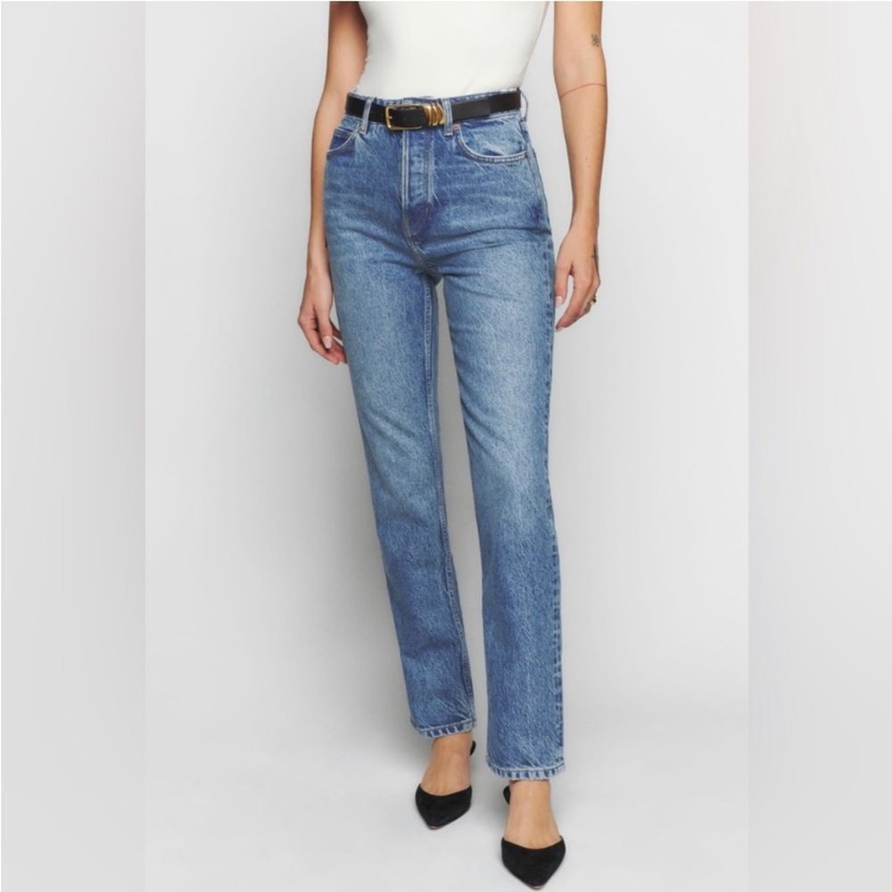 Reformation Cynthia high rise, straight leg, jeans, size 25
